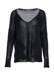 NAYA NAW25327 loose weave V neck knit with layed on sections
