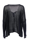 NAYA NAW25327 loose weave V neck knit with layed on sections