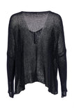 NAYA NAW25327 loose weave V neck knit with layed on sections