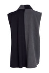 NAYA 25328 Stripped angled waistcoat with contrast panels and button closing