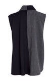 NAYA 25328 Stripped angled waistcoat with contrast panels and button closing