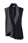 NAYA 25328 Stripped angled waistcoat with contrast panels and button closing