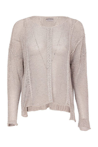 NAYA 26120 Round Neck Knit With Cut Away Hem