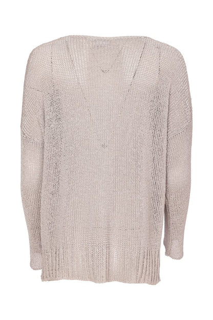 NAYA 26120 Round Neck Knit With Cut Away Hem