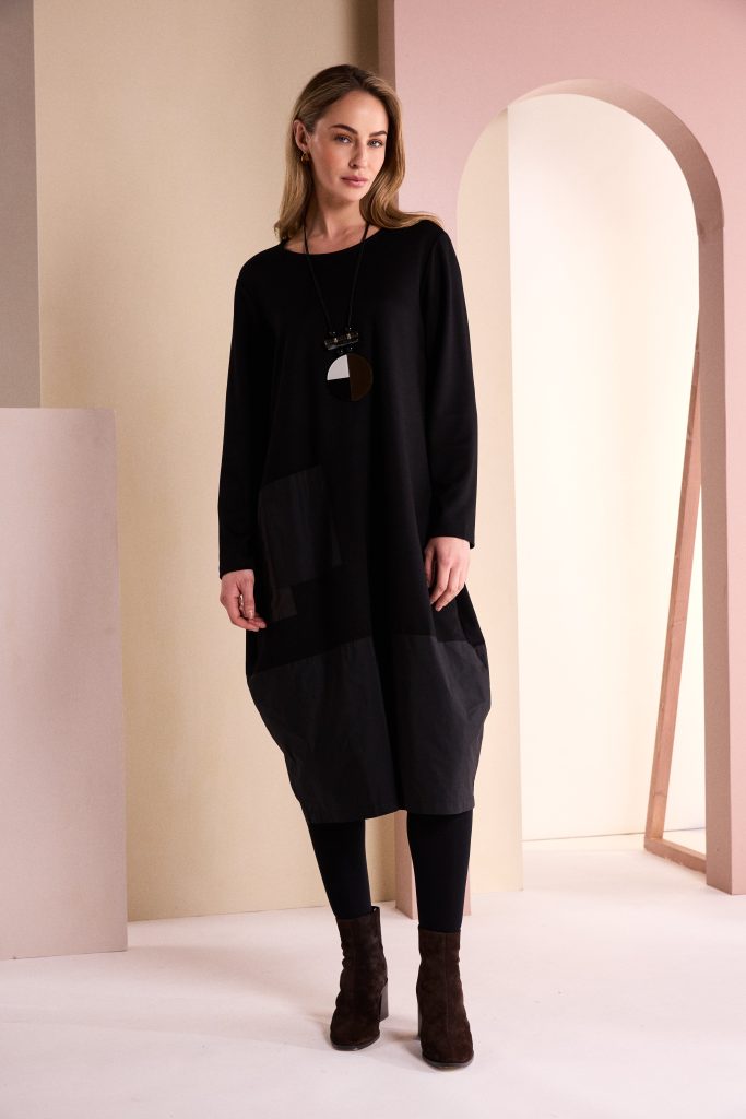 Naya NAW26164 Dress With Metal Sections And Neckpiece