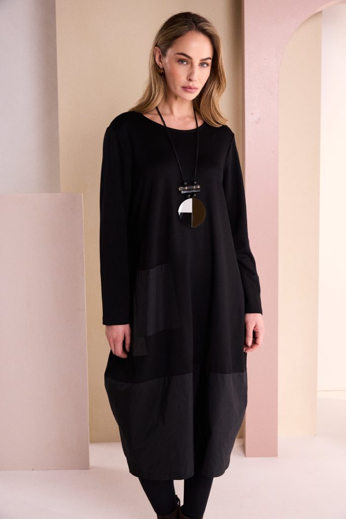 Naya NAW26164 Dress With Metal Sections And Neckpiece