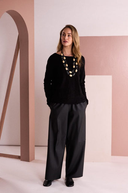 NAYA 26228 Circle Design Boat Neck Knit