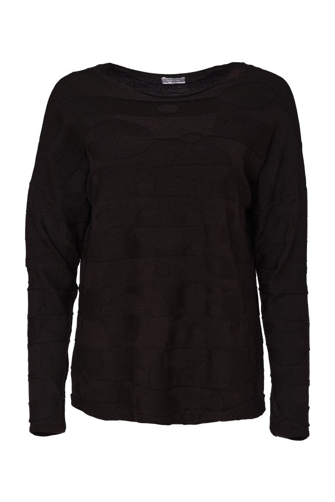 NAYA 26228 Circle Design Boat Neck Knit