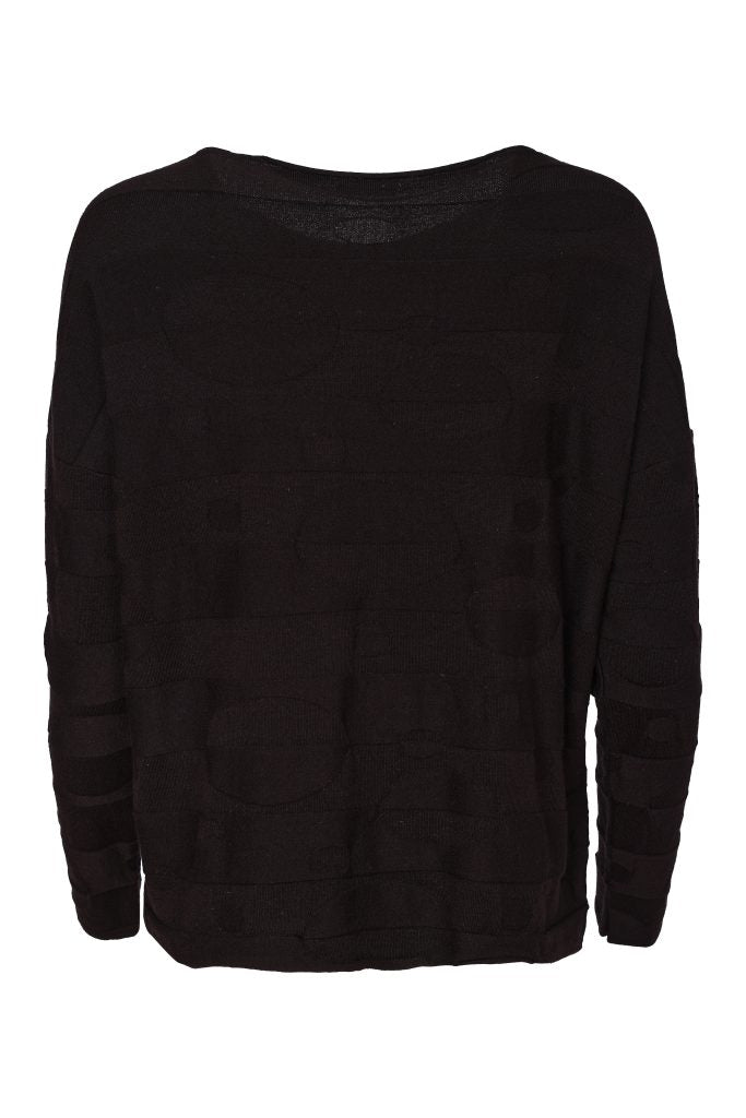 NAYA 26228 Circle Design Boat Neck Knit