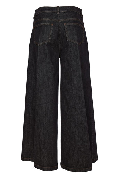 NAYA 26282 Wide Leg Denim Jean With Pocket At Back