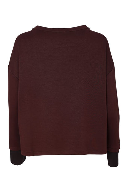 Naya NAW26316 Round Neck Top With Flocking Stitch Detail