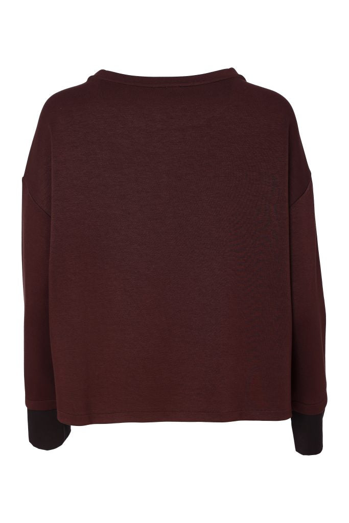 Naya NAW26316 Round Neck Top With Flocking Stitch Detail