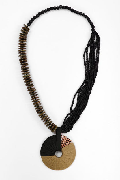 Naya NAW26335 Two Tone Necklace With Bead And Loop String