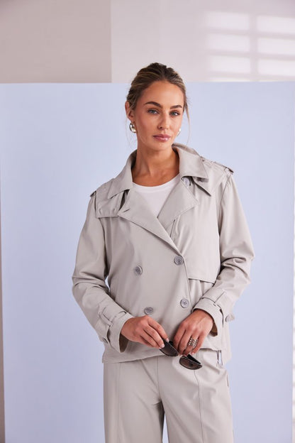 NAYA NPA26197 Double breasted hooded jacket