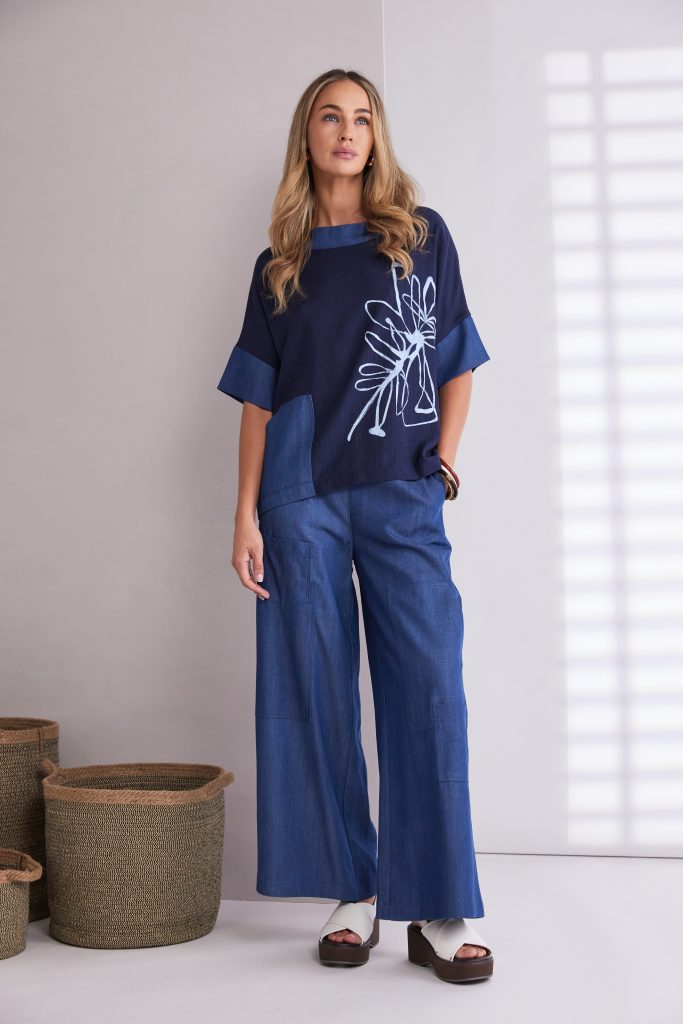 NAYA NPA26272 Wide leg denim look trouser