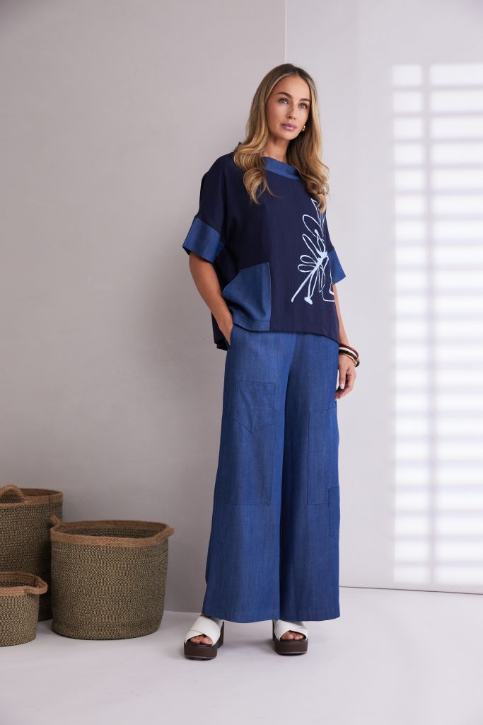 NAYA NPA26272 Wide leg denim look trouser