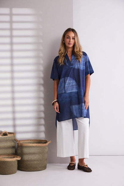 NAYA NPA26278 Semi circle print long shirt