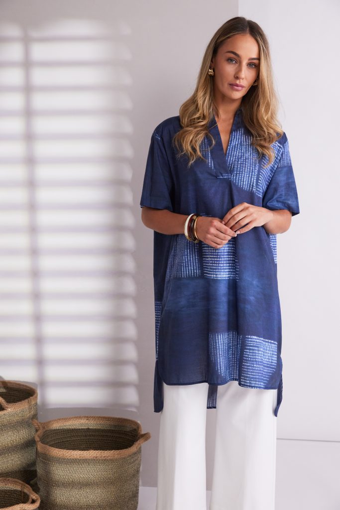NAYA NPA26278 Semi circle print long shirt