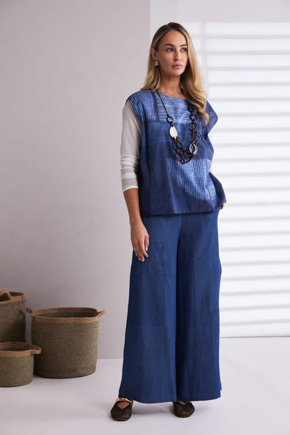 NAYA NPA26279 Semi circle print round neck top