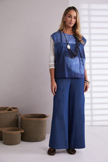 NAYA NPA26279 Semi circle print round neck top