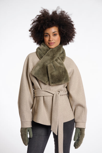 Rino & Pelle Stip Faux Fur Scarf