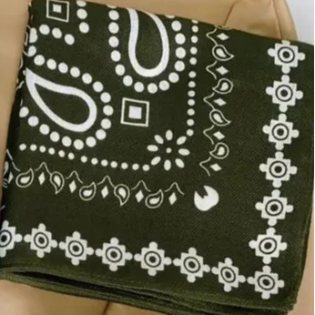 Bandana square neck scarf Olive