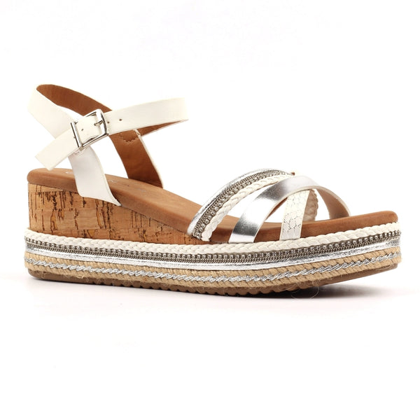 Lunar Donna wedge sandal WHITE