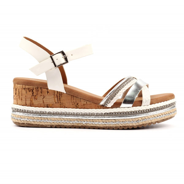Lunar Donna wedge sandal WHITE