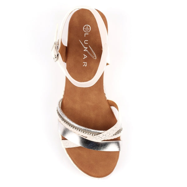 Lunar Donna wedge sandal WHITE