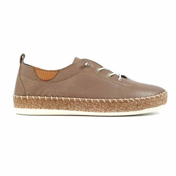 Lunar Evie leather plimsole Taupe