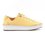 Lunar Faith leather plimsole LEMON