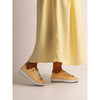 Lunar Faith leather plimsole LEMON