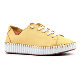Lunar Faith leather plimsole LEMON