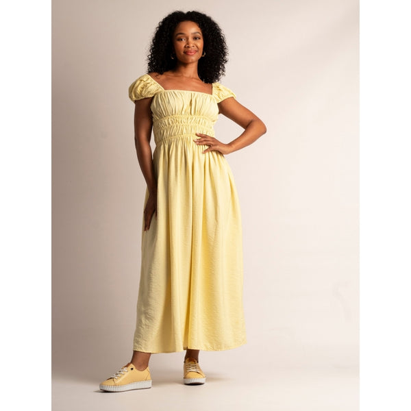 Lunar Faith leather plimsole LEMON