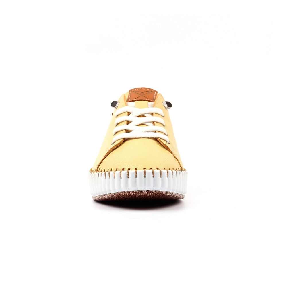 Lunar Faith leather plimsole LEMON