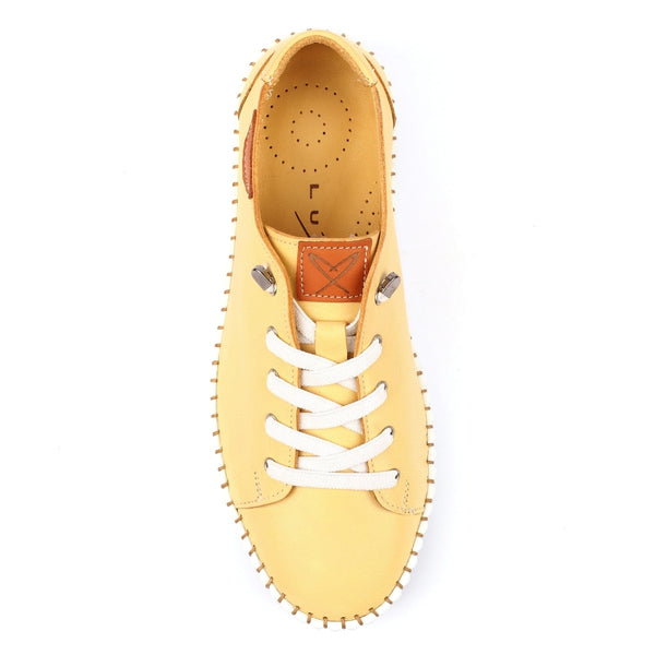 Lunar Faith leather plimsole LEMON