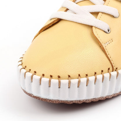 Lunar Faith leather plimsole LEMON