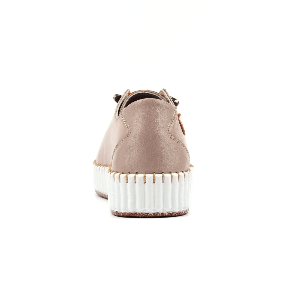 Lunar Faith leather plimsole  STONE
