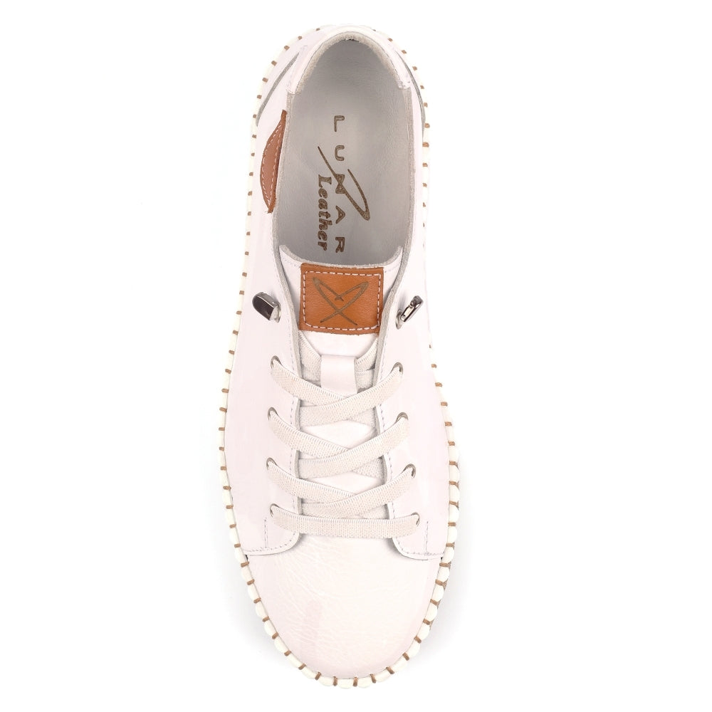 Lunar Faith leather plimsole  WHITE