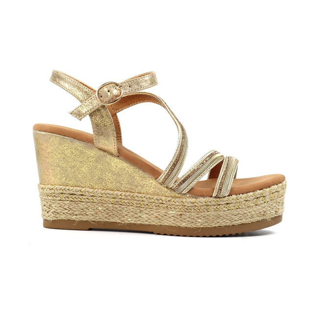 Lunar fern wedge sandal Gold