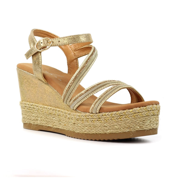 Lunar fern wedge sandal Gold