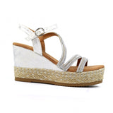 Lunar fern wedge sandal Silver