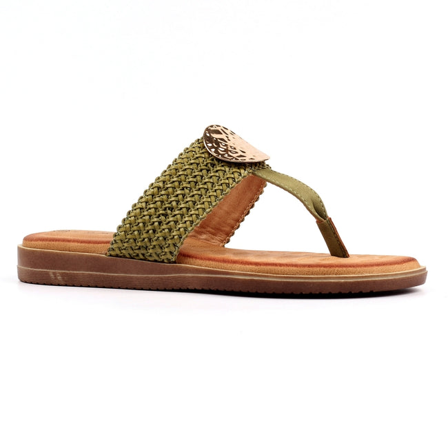 Lunar Fiona toe post sandal KHAKI