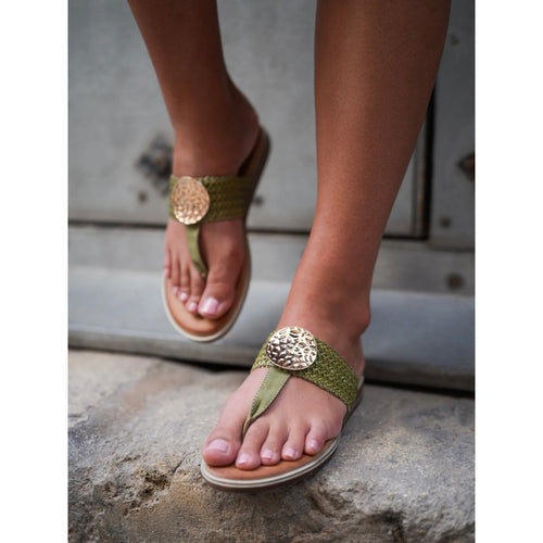 Lunar Fiona toe post sandal KHAKI