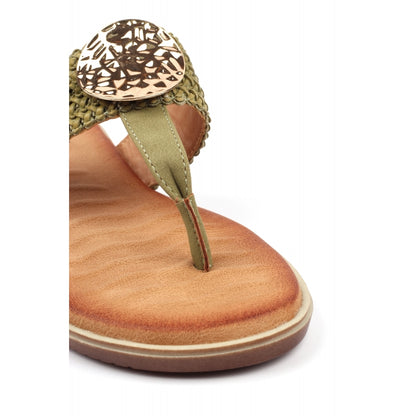 Lunar Fiona toe post sandal KHAKI