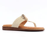 Lunar Fiona toe post sandal  WHITE