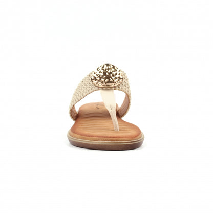Lunar Fiona toe post sandal  WHITE