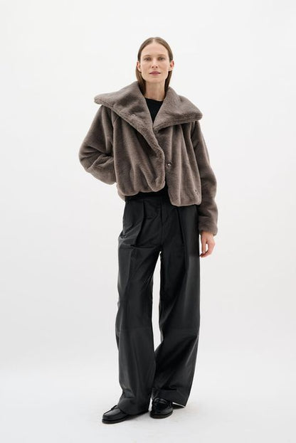 Inwear YoboIW Faux fur coat Sandy Grey