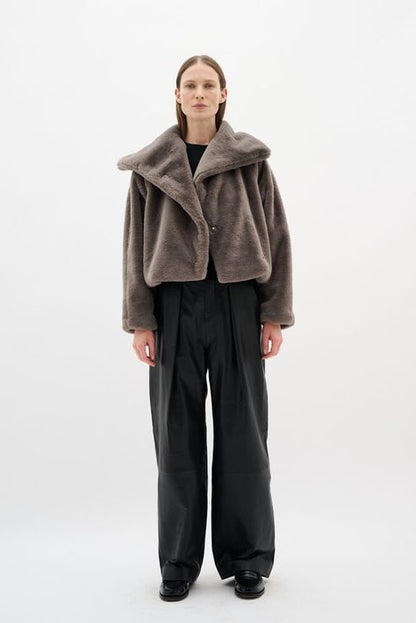 Inwear YoboIW Faux fur coat Sandy Grey