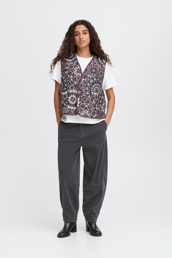 ICHI IHKATE DENIM PA2 Barrel leg trouser Dark grey